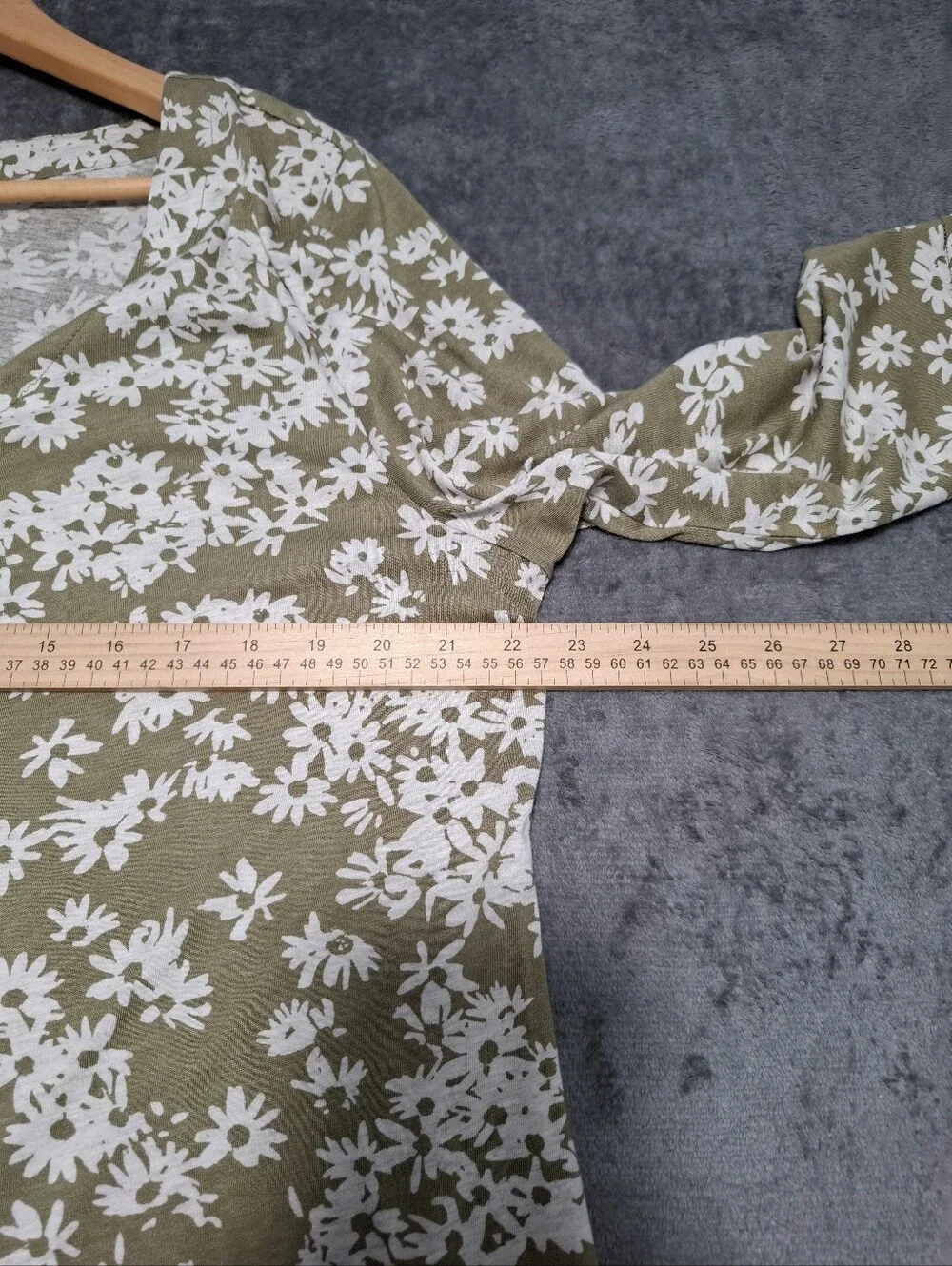 J.JILL Womens Olive Green Daisy Floral V-Neck Shirt Top 3/4 Sleeve XL NWT Ladies - Picture 10 of 12